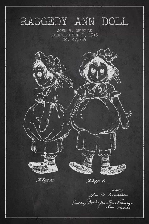 Raggedy Ann Dark Patent Blueprint