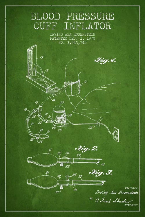 Blood Pressure Green Patent Blueprint