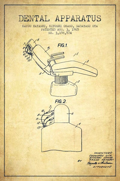 Dental Apparatus Vintage Patent Blueprint