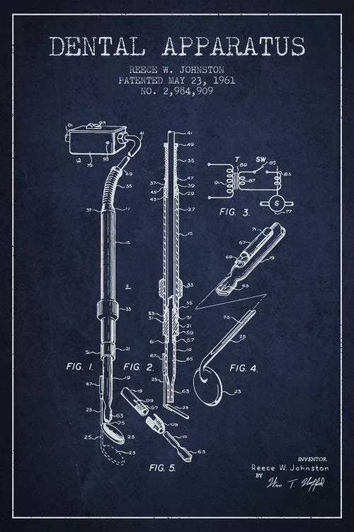 Dental Apparatus Navy Blue Patent Blueprint