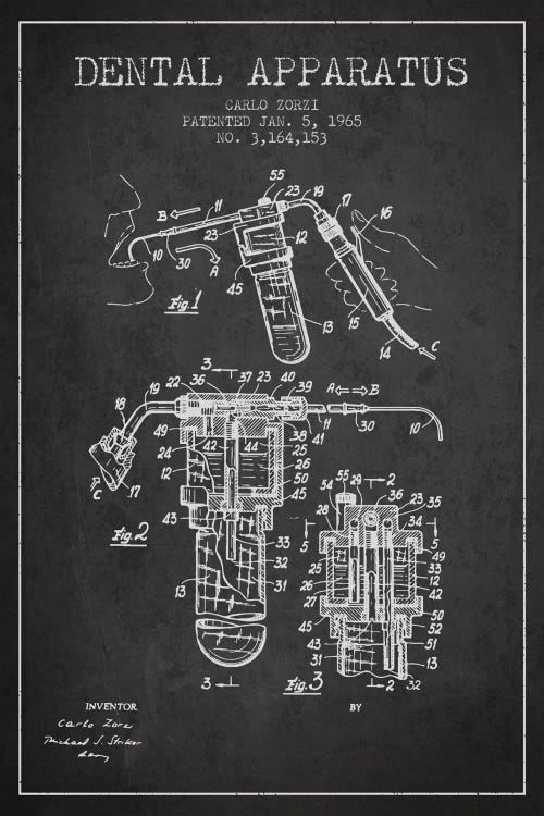 Dental Apparatus Charcoal Patent Blueprint