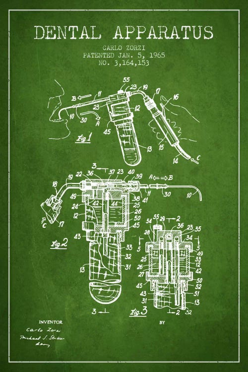 Dental Apparatus Green Patent Blueprint