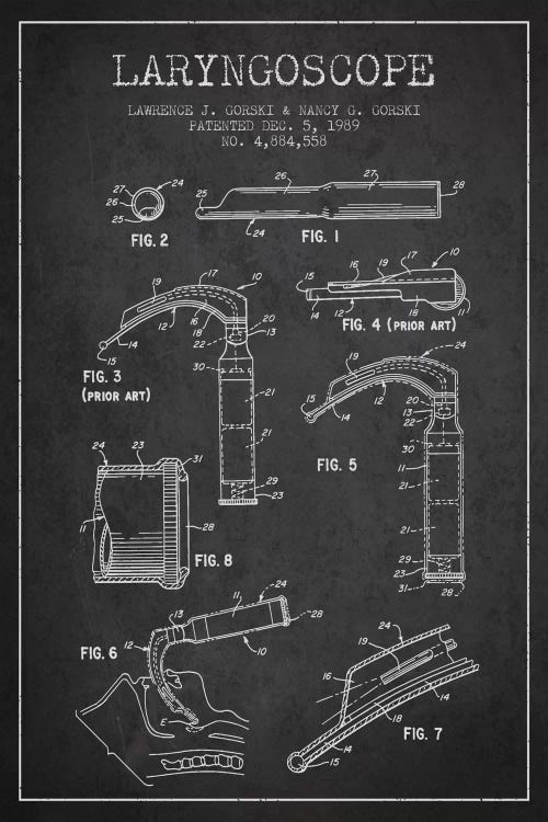 Laryngoscope Charcoal Patent Blueprint