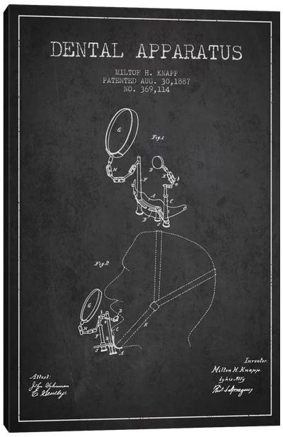 Dental Apparatus Charcoal Patent Blueprint Canvas Art Print - Aged Pixel: Medical & Dental