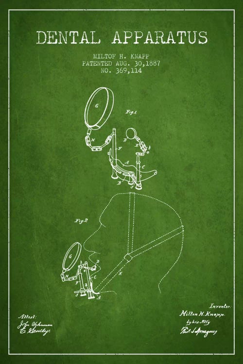 Dental Apparatus Green Patent Blueprint