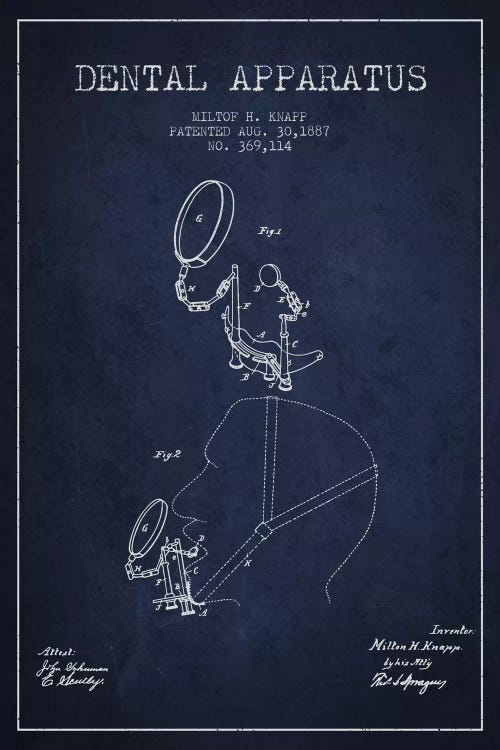 Dental Apparatus Navy Blue Patent Blueprint