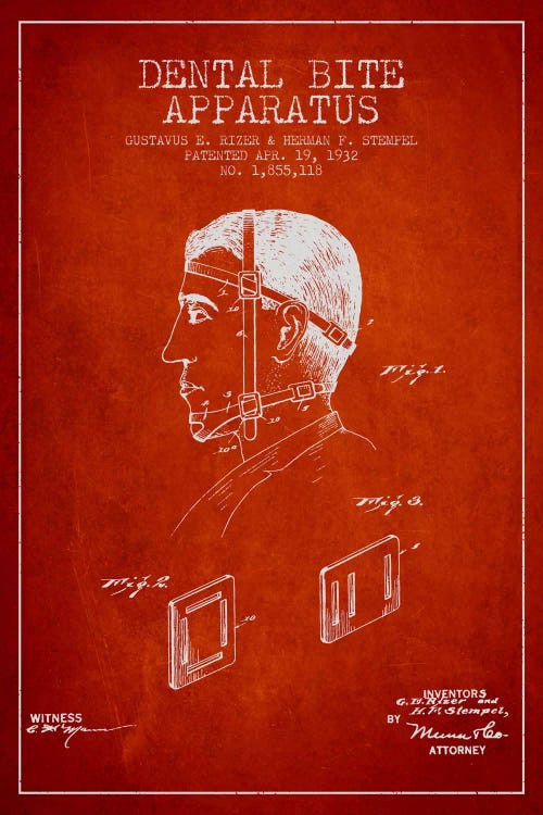 Dental Bite Red Patent Blueprint