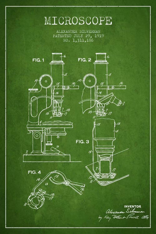 Microscope Green Patent Blueprint