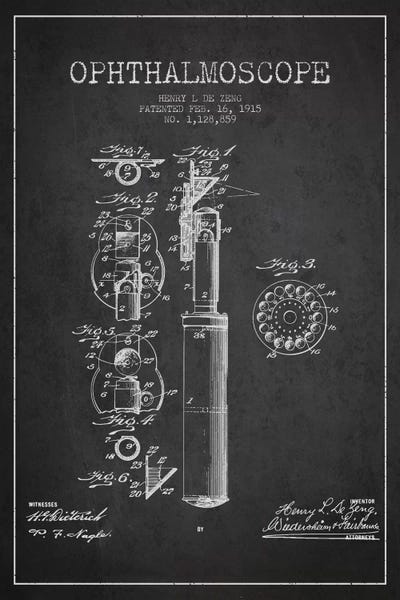 Ophthalmoscope Charcoal Patent Blueprint