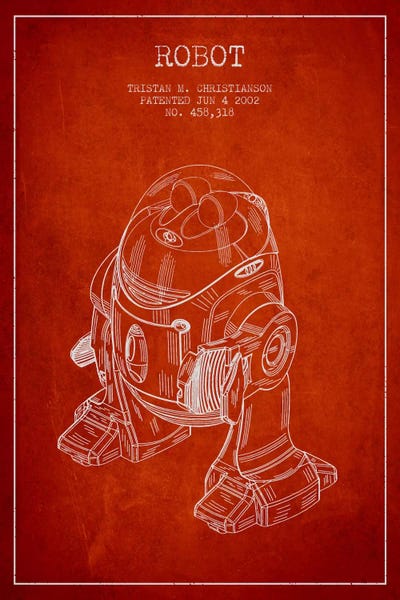 Robots: Robot Red Patent Blueprint by Aged Pixel