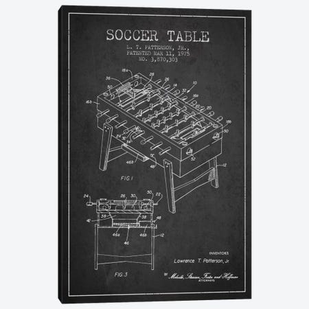 Soccer Table Charcoal Patent Blueprint Canvas Print #ADP166} by Aged Pixel Art Print