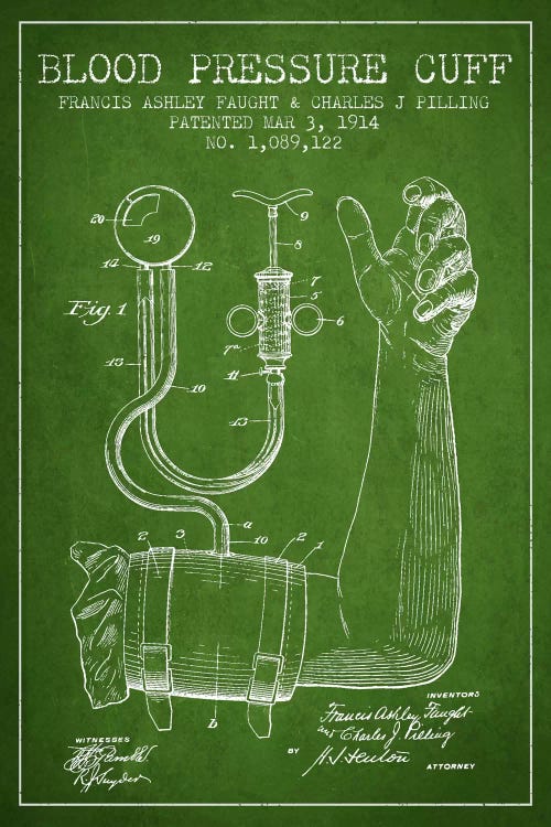 Blood Pressure Green Patent Blueprint