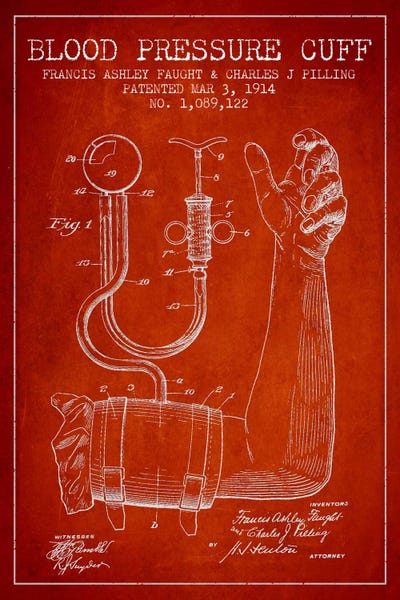 Blood Pressure Red Patent Blueprint
