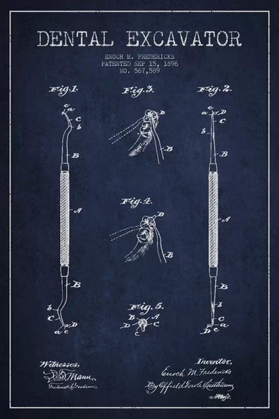 Medical & Dental Blueprints: Dental Navy Blue Patent Blueprint by Aged Pixel
