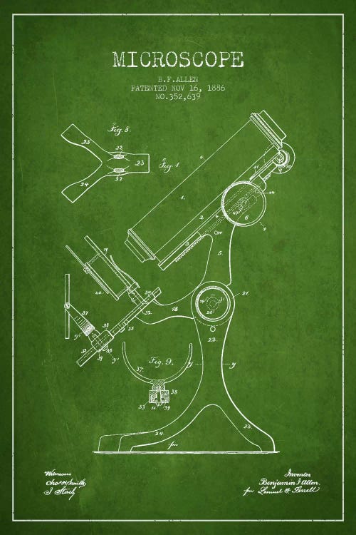 Microscope Green Patent Blueprint