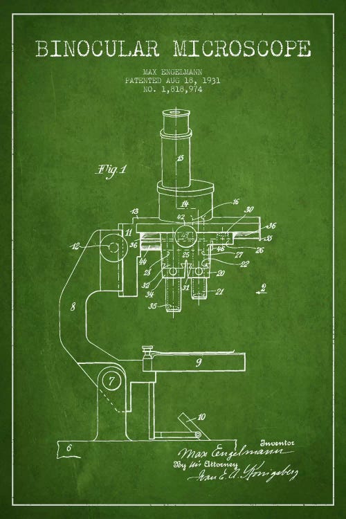 Microscope Green Patent Blueprint