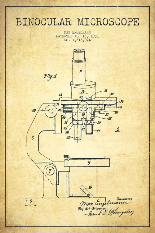 Microscope Vintage Patent Blueprint