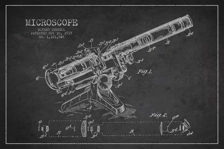 Microscope Charcoal Patent Blueprint
