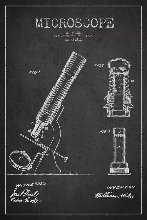 Microscope Charcoal Patent Blueprint