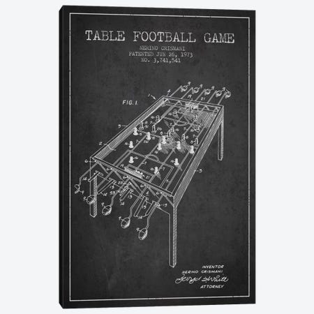 Table Football 2 Charcoal Patent Blueprint Canvas Print #ADP171} by Aged Pixel Canvas Art Print
