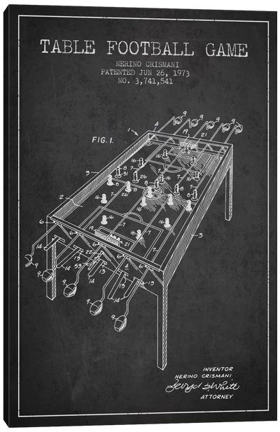 Table Football 2 Charcoal Patent Blueprint Canvas Art Print - Aged Pixel: Toys & Games