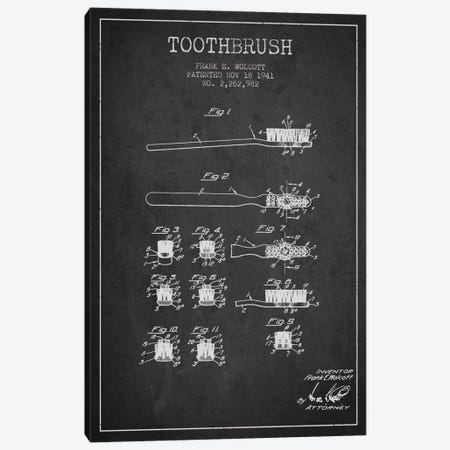 Toothbrush Charcoal Patent Blueprint Canvas Print #ADP1749} by Aged Pixel Canvas Print