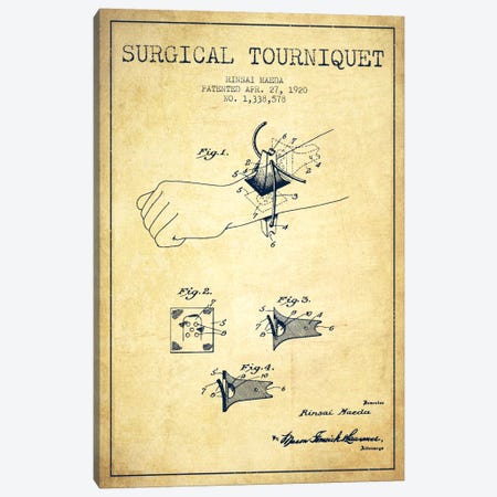 Surgical Tourniquet Vintage Patent Blueprint Canvas Print #ADP1768} by Aged Pixel Canvas Print