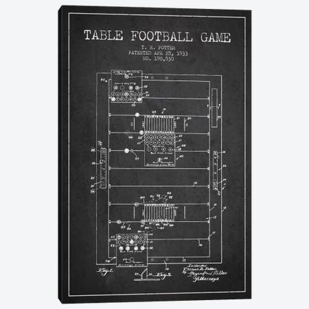 Table Football Charcoal Patent Blueprint Canvas Print #ADP176} by Aged Pixel Canvas Artwork