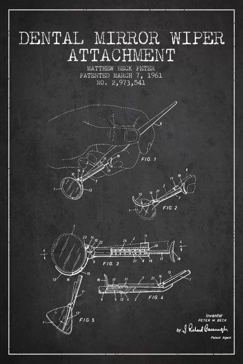 Dental Mirror Charcoal Patent Blueprint