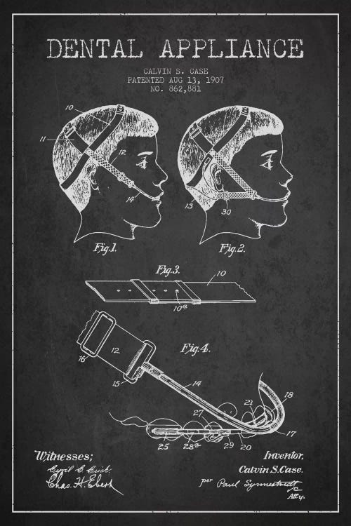 Dental Appliance Charcoal Patent Blueprint