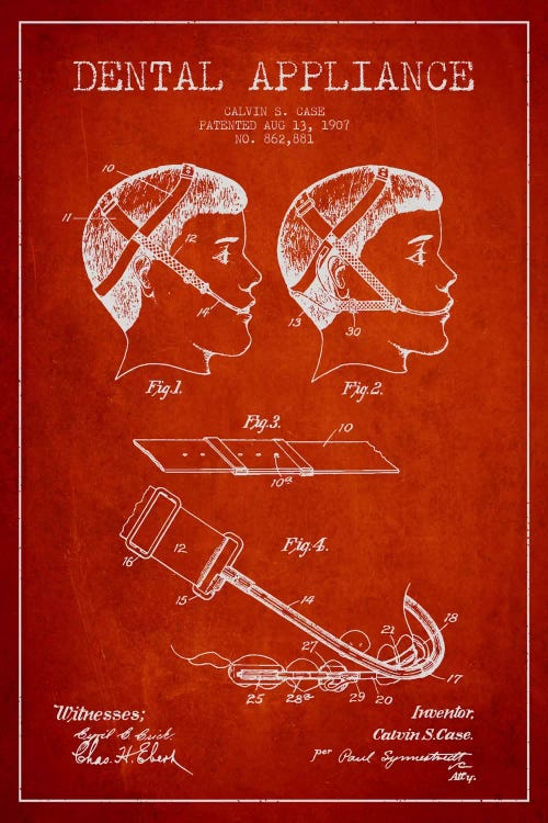 Dental Appliance Red Patent Blueprint