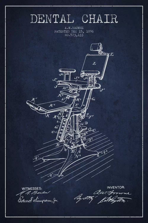 Dental Chair Navy Blue Patent Blueprint