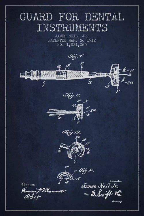 Guard Dental Instruments Navy Blue Patent Blueprint