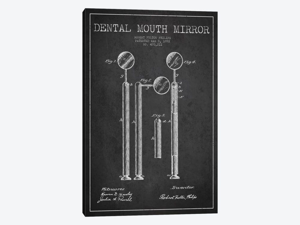 Mouth Mirror Charcoal Patent Blueprint by Aged Pixel 1-piece Art Print