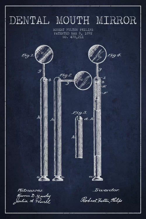 Mouth Mirror Navy Blue Patent Blueprint