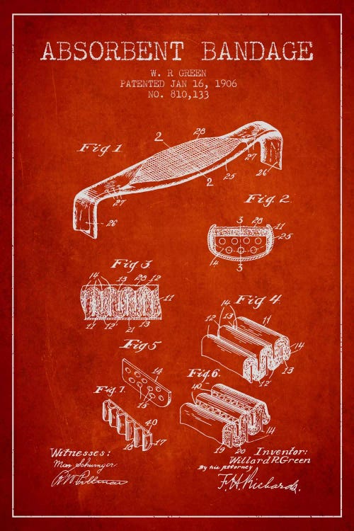 Absorbent Bandage Red Patent Blueprint