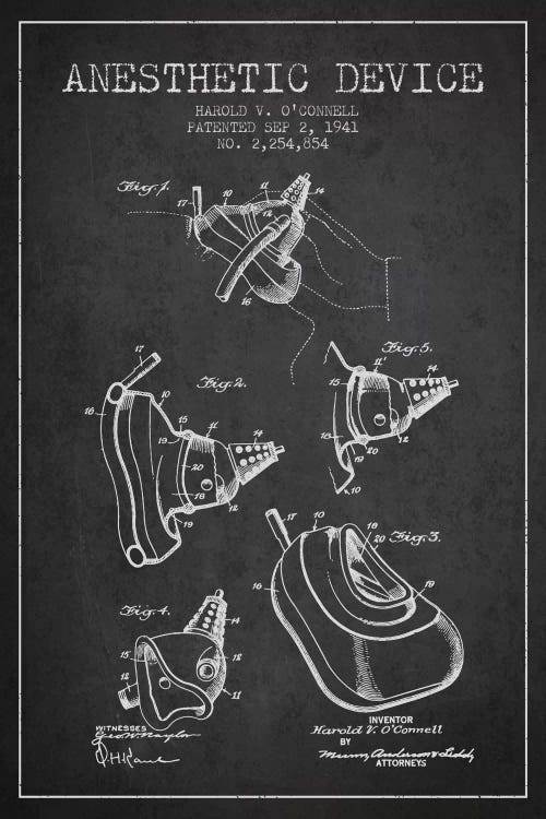 Anesthetic Device Charcoal Patent Blueprint