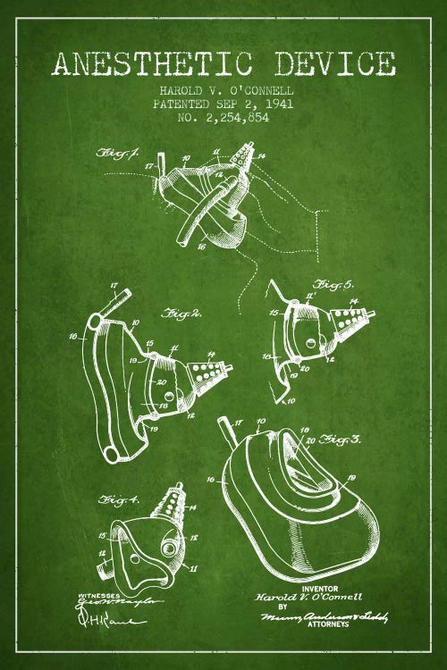 Anesthetic Device Green Patent Blueprint