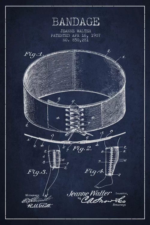 Bandage 1 Navy Blue Patent Blueprint