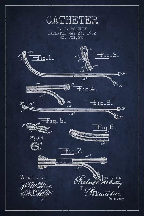 Catheter Navy Blue Patent Blueprint