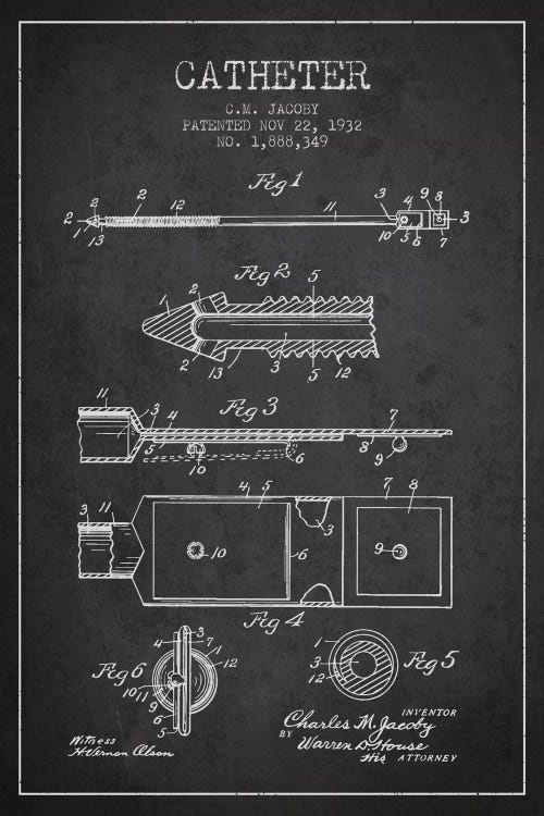 Catheter 1 Charcoal Patent Blueprint