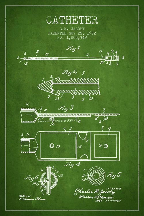 Catheter 1 Green Patent Blueprint