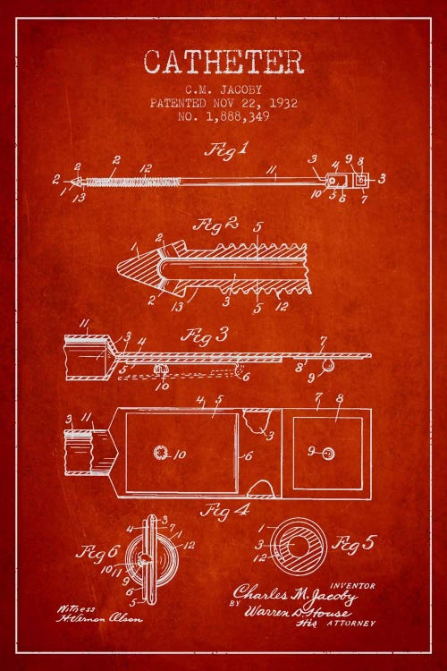 Catheter 1 Red Patent Blueprint