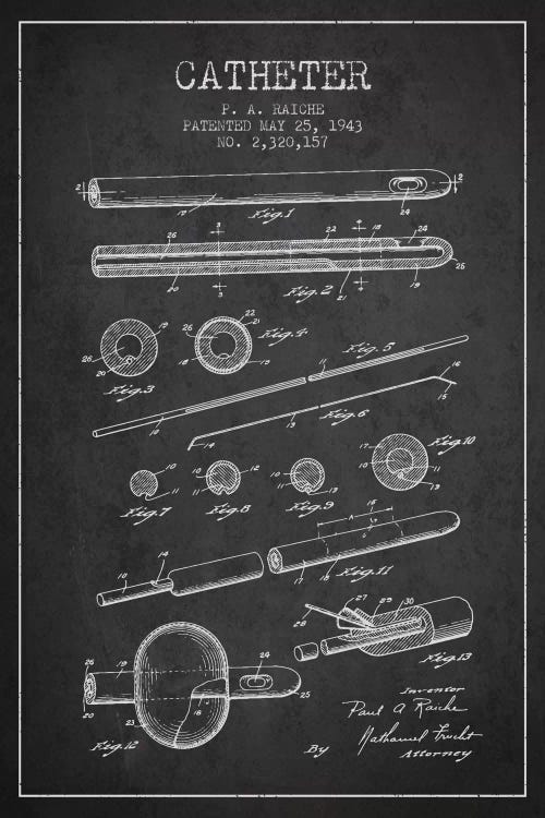 Catheter 2 Charcoal Patent Blueprint