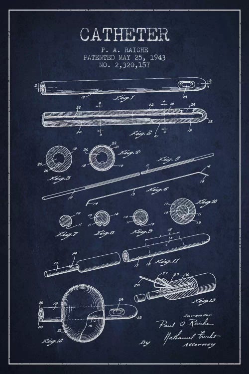 Catheter 2 Navy Blue Patent Blueprint