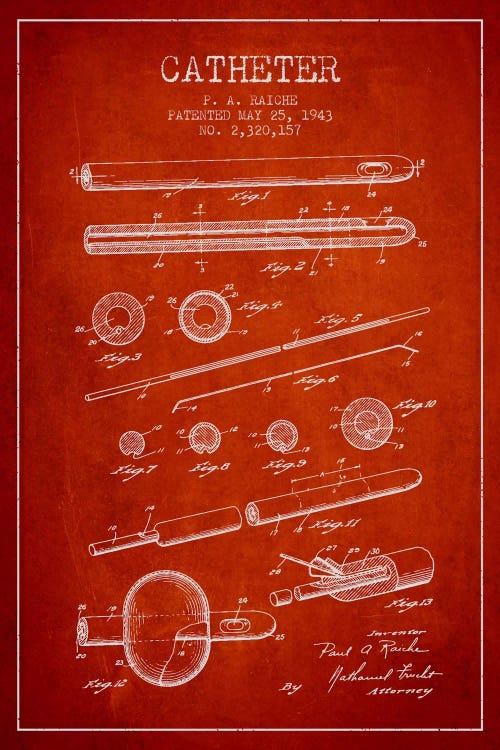 Catheter 2 Red Patent Blueprint