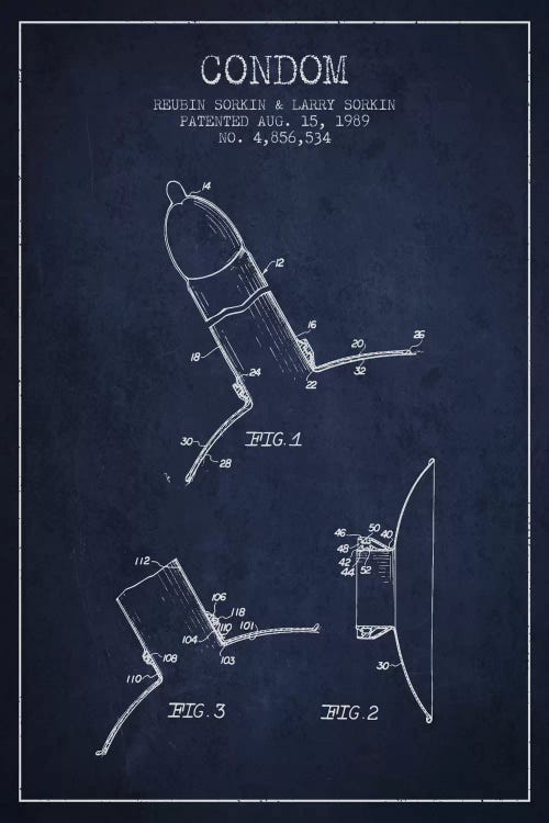 Condom Navy Blue Patent Blueprint