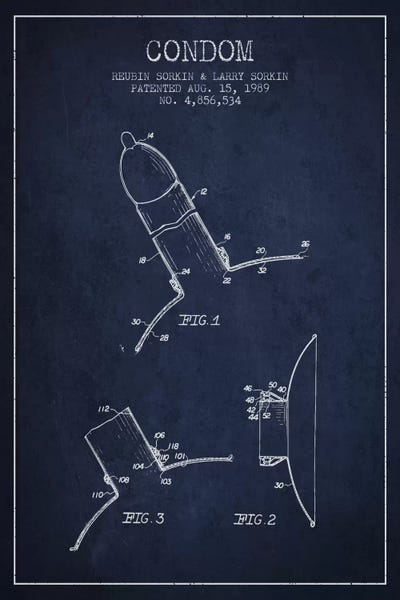Condom Navy Blue Patent Blueprint