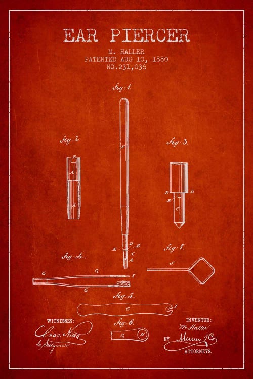 Ear Piercer Red Patent Blueprint