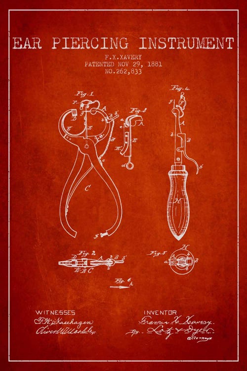 Ear Piercer 3 Red Patent Blueprint